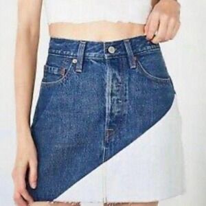 Levi's Vintage Premium‎ Denim Deconstructed Two-Tone Raw Hem Jeans, Size 24